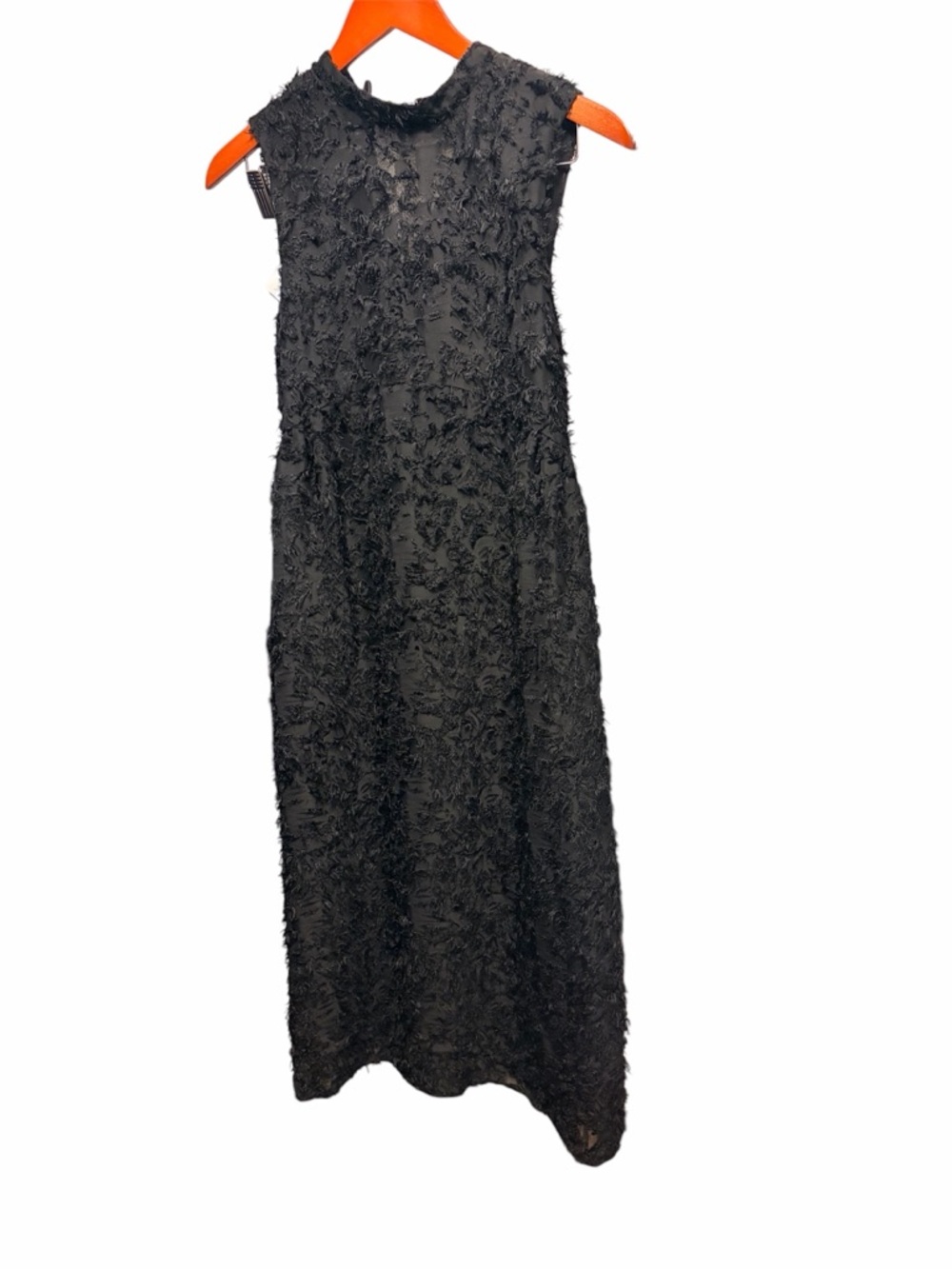ZARA Sleeveless Black Textured Midi Dress XS - Picture 4 of 8